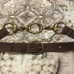 Allsaints Brown Leather and Metal belt, Size Small *VERY RARE*